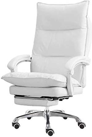 OOOFFFFFFFF Gaming Chair E-Sports Chair Office Chair PC Gaming Chair Racing Style Massage Racing Chair with Height Adjustment Lumbar Support Headrest Retractable Footrest (Color : White)