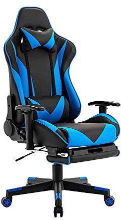 LIUCHANG Gaming stoel veilig duurzaam kantoor stoel Ergonomische lederen comfortabele stoel for game computer stoelen (kleur: wit) liujiapeng55 (Color : Blue)