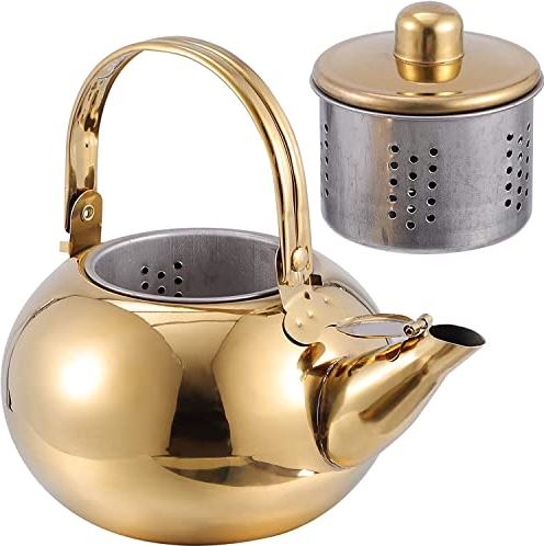 Ystter Whistling Kettle with Strainer,Teapot Kettle Whistling Kettle Induction Tea Kettle Whistling Kettle for Kitchen Stove 2