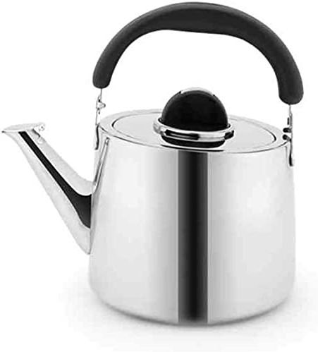 OOOFFFFFFFF Whistling Kettle for Gas Hob Whistle Kettle Large Capacity Stainless Steel Cooker Teapot with Round Heat-Resistant Handle Induction Hob Kettle (4L)