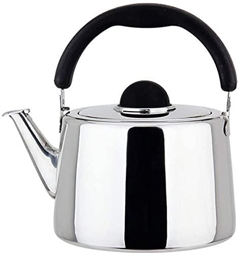 OOOFFFFFFFF Whistling Kettle Stove Top Whistle Teapot Modern Stainless Steel Kettle Ergonomic Heat-Resistant Handle Coffee Milk Stovetop Kettle (Silver 6L)
