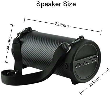 zoudelong21321 Bluetooth Speaker 10W Outdoor Sports Subwoofer Bluetooth Speaker Wireless Krachtige Portable Speakers FM-radio MP3-speler Kan het overal gebruiken, luider zonder enige verv (Color : Matte Black)