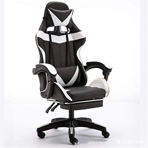 DFJU Lichtgewicht dagelijkse uitrusting Gaming stoel E-Sports stoel Game Seat Internet Cafe Sport racestoel Kantoor Computer stoel Thuis fauteuil Comfortabele zitplaatsen (Kleur: Wit Maat: One Si