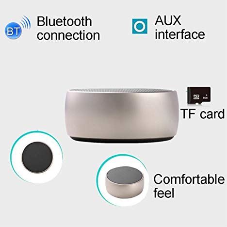 zoudelong21321 Bluetooth Speaker Metal Bluetooth Speaker Super Bass Wireless Speaker BS01 Hifi Stereo Portable Speakers Kan het overal gebruiken, luider zonder enige verv (Color : Silver)
