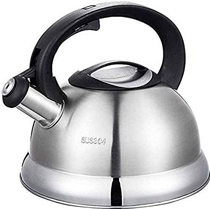 OOOFFFFFFFF Whistling Gas Kettle Stainless Steel Whistling Tea Kettle 3L Mirror Polish Home Kitchen Induction Cooker Boiling Kettle Teapot Coffee Pot (Color : Silver)