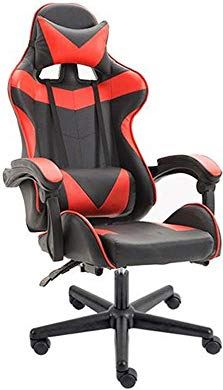 MRTYU-UY Gaming Chair Lederen Liggende Gaming Gaming Seat Bureaustoel Racing Chair Comfortabele Ergonomische Gaming Chair (Kleur: Geel, Maat: 125-133x70cm) (Rood 125)