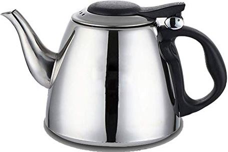 OOOFFFFFFFF Small Tea Kettle Food Grade Stainless Steel Silver Teapot with Heat Resistant Handle for Induction Stove