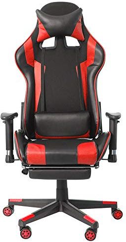 MRTYU-UY Gaming stoel armleuningen PU lederen laptop bureaustoel bureaustoel ergonomische zware verstelbare gaming stoel (kleur: rood, maat: één maat) (rood één maat)