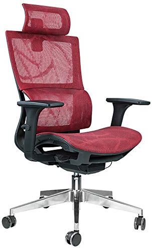 zjliudp Gaming stoel rood en blauw, leer met hoofdsteun en lendensteun, gaming stoel rustgevende cervicale/lumbale hoge elastische ademende schuifkussen, bureau dhgo (rood)