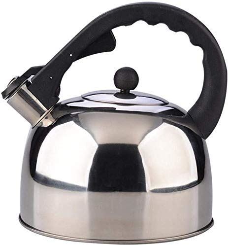 OOOFFFFFFFF Whistling Gas Kettle 3L Premium Stylish Stainless Steel Whistling Kettle Gas Stove Kitchen Coffee Heat Boiler Mirror Polish Teapot (Color : Silver)