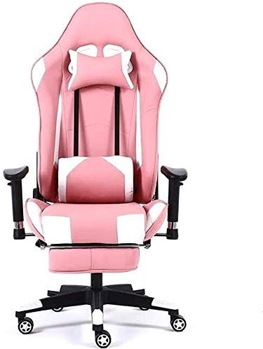LIUCHANG Stoel kopen gamingstoel met voetsteun racen stijl kantoor computer spel stoel ergonomische rugleuning en stoel fauteuil met hoofdsteun en lumbale comfortabele stoel liujiapeng55 (Color : Pink)