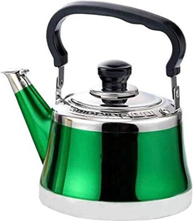 OOOFFFFFFFF Stainless Steel Gas Kettle Light Weight Whistling Kettle with Traditional Spout Hob Or Stove Top Teapot Coffee Pot (Color : Blue Size : 1L) (Green 1L)