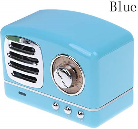 zoudelong21321 Bluetooth Speaker Mini Retro Bluetooth Speaker Vintage Wireless Stereo Ondersteuning FM Radio TF Card Kan het overal gebruiken, luider zonder enige verv (Color : Blue)