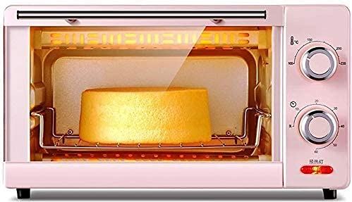 SUNWEIHAOA Elektrische Oven Huishoudelijke Multifunctionele Mini Elektrische Oven Temperatuur Regelbare Timer Slimme Taart Brood Bakdoos Gehard Glazen Deur 11L Mini Ovens (Kleur: Groen) (Groen) (Roze) Esthetisc