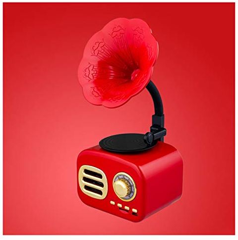 zoudelong21321 Bluetooth Speaker Retro Bluetooth Speaker Portable Mini Wireless Gramophone Speaker met TF Slot Portable GK99 Kan het overal gebruiken, luider zonder enige verv (Color : Red)