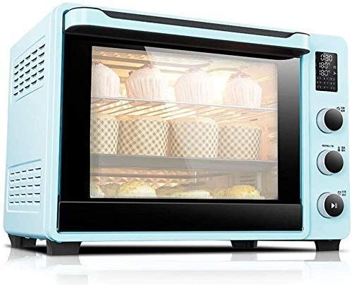 SUNWEIHAOA Slimme Oven, Elektrische Mini-Oven Met Kookplaat Huishoudelijke Bakvorm Taartoven 40L Huishoudelijke Automatische Mini-Oven Led-Display Convectie Aanrecht Broodrooster Oven (Roze) (Groen) Esthetisch