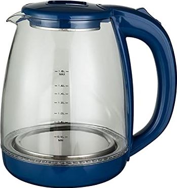 LIXIDIAN Waterkokers voor kokend water 1. 8L Waterkoker Thee Koffie Borosilicaatglas 1500W Draagbare huishoudelijke apparaten voor Hotel Familie-uitstapje Waterkoker Pot voor koffie en thee (Kleur: Rood) (Bl