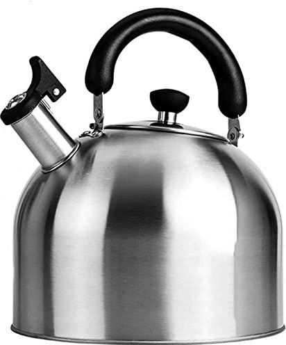 OOOFFFFFFFF Stove Top Whistling Kettle Whistling Kettle for Boiling Water Camping Kettles Stainless Steel Teapot with Anti-Scald Handle Suitable for All Stoves Camping Kettle (5L) (2.5L)