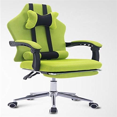 MRTYU-UY Gamingstoel Computerstoel Thuiskantoorstoel Ergonomische fauteuil Voetsteun Draaistoel Mesh-gamingstoel Ergonomische gamingstoel (kleur: grijs, maat: één maat) (groen één maat)