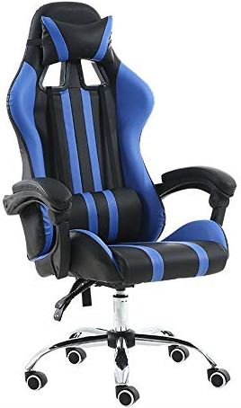 MRTYU-UY Gaming Chair Game Chair Bureaustoel Racestoel Met Taille Ondersteuning Arm Hoofdsteun Hoge Rug Ergonomische Gaming Chair (Kleur: Rood, Maat: 123-131x50x54cm) (Blauw 123)