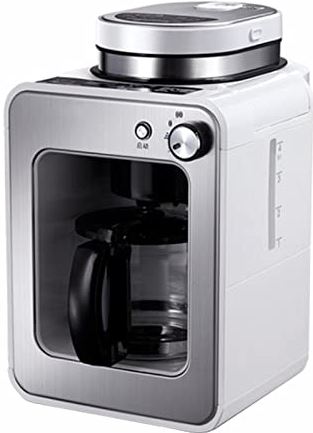 SXLCKJ Koffiezetapparaat Automatisch koffiezetapparaat Druppeltype Koffiezetapparaat Met Filter Koffiebonenmolen 2 In 1 Theemaker 220V (Kleur: Wit, (Crusher)