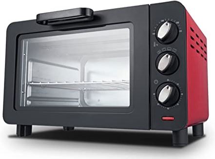 SHBH Mini Huishoudelijke Ovens 15L Capaciteit Multifunctionele Bakmachine Elektrische Oven Bakken Timer 60min Pizza Brood (Kleur: Rood)