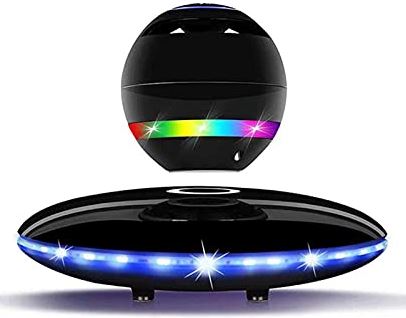OOOFFFFFFFF Magnetic Levitating Floating Speaker UFO Speaker Levitating Bluetooth Speakers with Touch Button Creative Night Light LED Flash