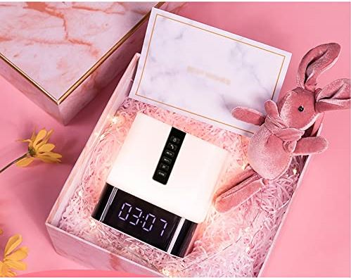 OOOFFFFFFFF Smart Bluetooth Wireless Speaker/with Alarm Clock Desk lamp Night Light Home Small Stereo subwoofer Music Player Gift (Size : B)