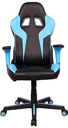 MRTYU-UY Gamingstoel Ergonomische computerstoel met hoge rugleuning Gamingstoel Bureaustoel PC-stoel Ergonomische gamingstoel van PU-leer (Kleur: Blauw, Maat: 86x65x35cm) (Blauw 86x65x35cm)