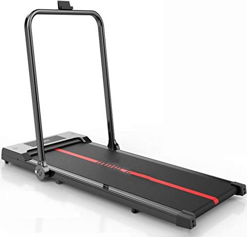OOOFFFFFFFF Treadmills Household Foldable Walking Machine Indoor Silent Fitness Equipment No Installation Easy Storage (Color : Red Size : 12150cm) (Black 121 * 50cm)