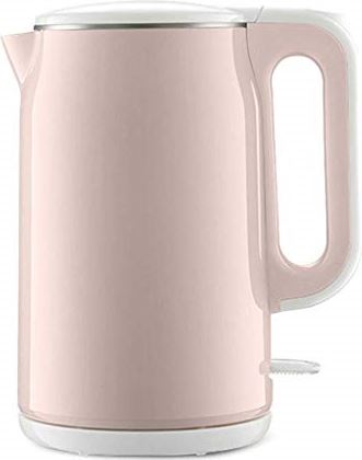 MRTYU-UY Waterkoker Thuis Theepot Roestvrijstalen Snelkookketel 1,7L Isolatieketel met grote capaciteit, meerdere kleuren beschikbaar (kleur: roze + wit) (roze + wit)