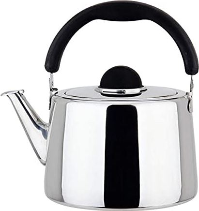OOOFFFFFFFF Whistling Tea Kettle for Stove Top-Stainless Steel Tea Kettle for Heating Water Ergonomic Heat-Resistant Handle Large Capacity (Silver 5L)