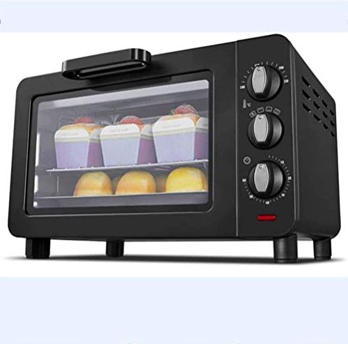 SUNWEIHAOA 15L Mini Oven, Convectie Aanrecht Broodrooster Oven Rvs Multifunctionele Digitale Broodrooster Oven (Rood) (Zwart) Esthetisch En Praktisch