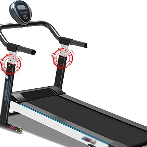 OOOFFFFFFFF Treadmills Small Folding Jogging Machine Household Portable Fitness Equipment Indoor Ultra-Quiet Walker No Installation Required (Color : Pink Size : 12858112cm) (Black 128 * 58 * 112cm)