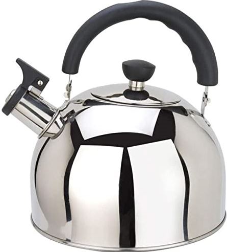 OOOFFFFFFFF Kettle for Gas Hob Large Capacity Stainless Steel Whistle Teapot for Tea Coffee and Household Kettle for Heating Milk Camping Kettle for Gas Stove (Silver 6L) (Silver 4L)