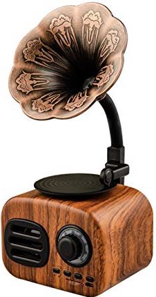 zoudelong21321 Bluetooth Speaker Retro Bluetooth Speaker Portable Mini Wireless Gramophone Speaker met TF Slot Portable GK99 Kan het overal gebruiken, luider zonder enige verv (Color : Brown)
