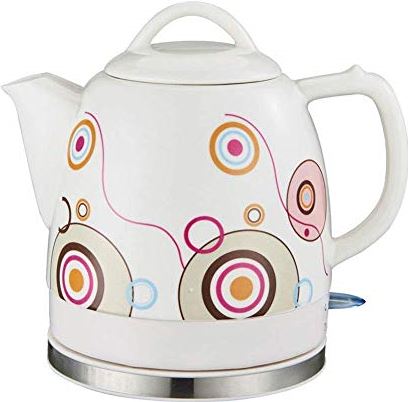 MRTYU-UY Elektrische keramische draadloze waterkoker theepot, 1,2 l, 1200 W snel water voor thee, koffie, soep, havermout-verwijderbare basis, droog koken P.