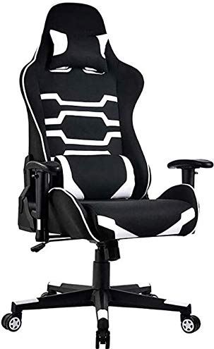 LXYFC Gaming Seats, E-Sports Gaming Chair Racestoel Ergonomische kantoorcomputerstoel, met verstelbare hoofdsteun knielende stoel (kleur: wit)