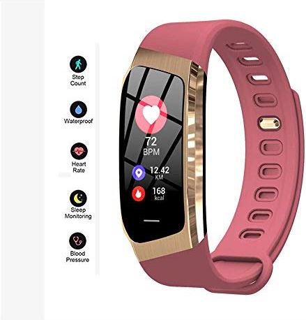 Ldelw Smart Armband Fitness Tracker Blood Heart Rate Monitor Fitness Tracker IP67 Waterdichte sporthorloge Bluetooth smartwatch for mannen dames roze sunyangde