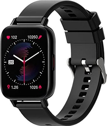 CHYAJIG Smart Watch Smart Watch Men Women Smartwatch 1.69 Inch Hd Big Screen Bluetooth Call Take Pictures Pedometer Fitness Watches Pedometer (Color : Black Silica Strap)