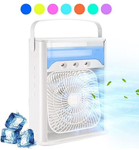 sprwater Portable Air Conditioner,Portable Air | Battery Powered Humidifier, 3 Wind Speeds, USB Charging, Small Evaporative Air for Home, Outdoor, Car, Dorm, Tent