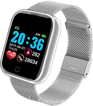 CHYAJIG Smart Watch Smart Horloge Mannen Dames Sport Smartwatch Bluetooth Waterdichte Smart Armband Sleephart TariefBlood Drukmonitor for Mannen Vrouwen (Color : White)