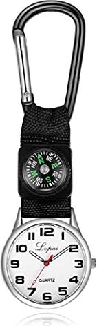 XSERNR Kinderen sport kijken Analoog kompas horloge met doek en metalen armband multifunctionele eenvoudige horloge (zwart 1pc) wangdi