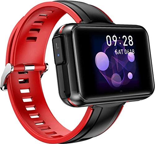 JHDDPH3 Smartwatch Smart Watch 1 4- inch scherm DIY Wallpaper Bluetooth Muziek Twee-in- One TWS Bluetooth Headset Smart Herinner Dagelijks Draag/Rood sporthorloge (Color : Red)