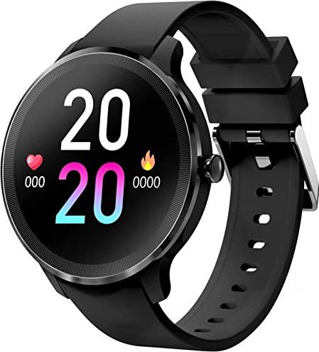 Sacbno 1.28-inch Hd Large Screen Sports Smart Watch, Waterproof Fitness Tracker Smartwatch With Temperature, Sleep Monitor,Tracker Watch For Men Women (Color : Black)