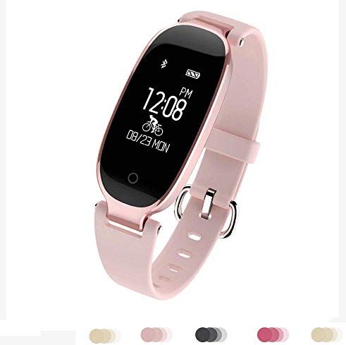 Ldelw Bluetooth Smartwatch Fitness Tracker Waterdichte Hartslag Monitor Sedentaire Herinnering Afstandsbediening Camera Sleep Monitor for Mannen Dames Dames Roze (Kleur: Rood) sunyangde (Color : Pink)
