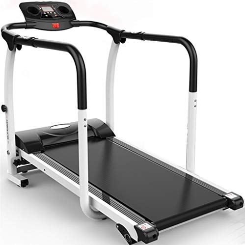 OOOFFFFFFFF Treadmills Low-Speed Electric Walking Machine Family Middle-Aged and Elderly Fitness Equipment Indoor Silent Jogging Machine with Armrests (Color : Black Size : 12860115cm)