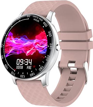 CHYAJIG Slimme Horloge Smart Watch Full Touch Diy WatchFaces Outdoor Sport Horloges Fitness Tracker SmartWatch for Android IOS IP68 Waterbestendig (Color : Rose Pink)