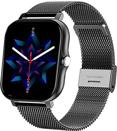 CHYAJIG Smart Watch Smart Horloge Vrouwen Bluetooth Call Fitness Tracker LAIDIES Smartwatch Hartslag Slaap Monitor Muziek Controle Woman Mensen Horloges (Color : Mesh Belt Black)