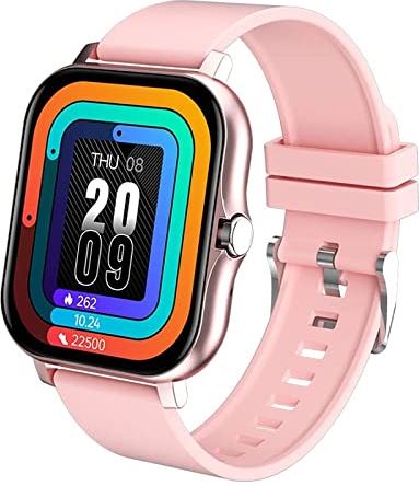 CHYAJIG Smart Watch Dames Smart Horloge Mannen 1.69"Kleurenscherm Volledige Touch Bluetooth Call Fitness Tracker Smart Clock Ladies Smart Watch Women (Color : Pink)